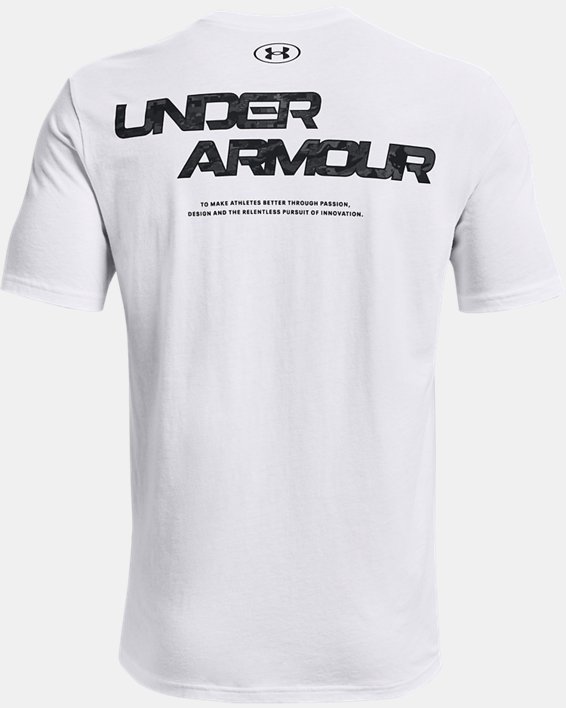 Men's UA ABC Camo Fill Wordmark Short Sleeve, White, pdpMainDesktop image number 4